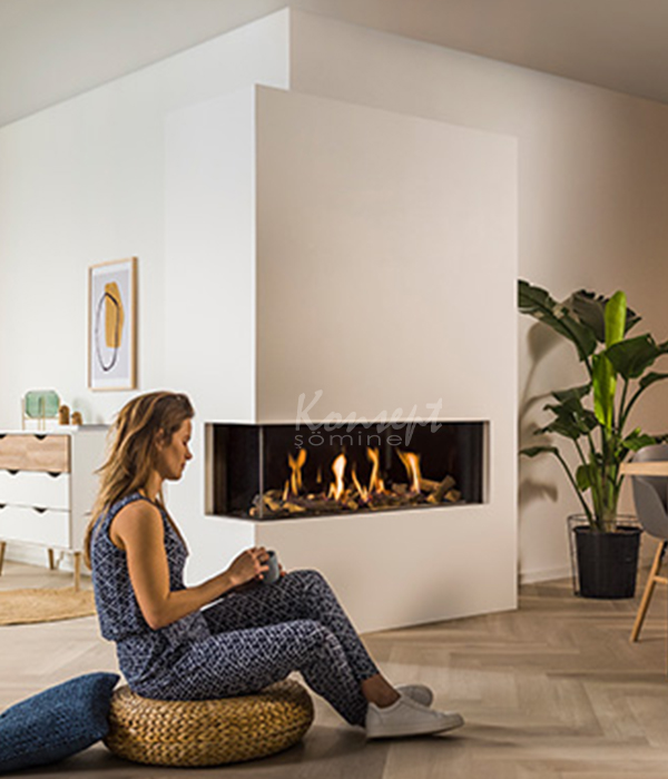 Natural gas L Type fireplace 06