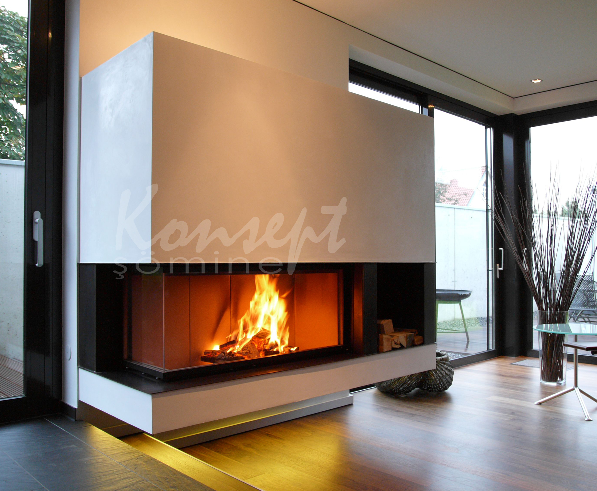 L Type Fireplace 02