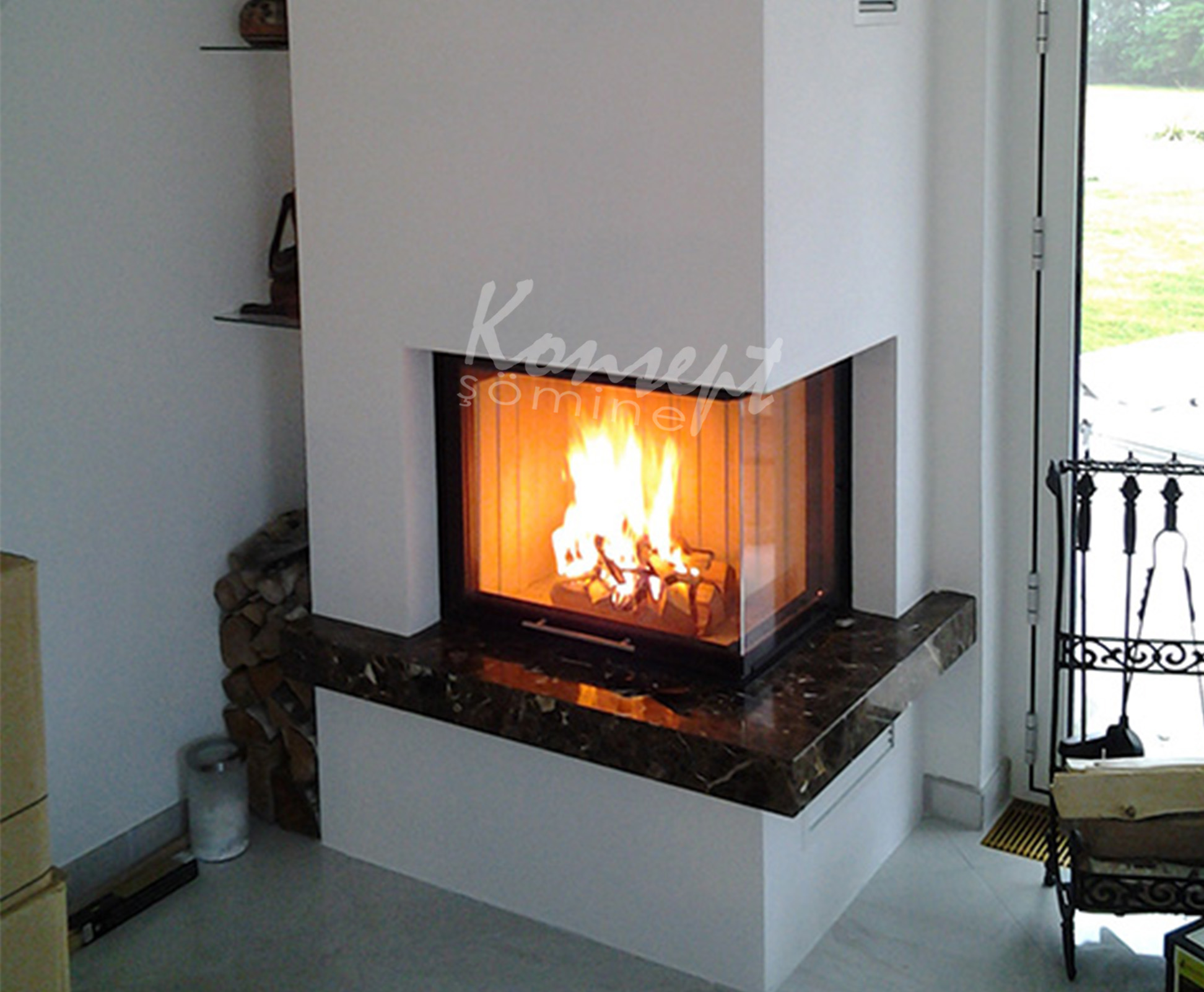 L Type Fireplace 08
