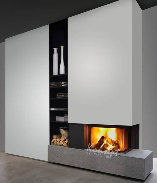 L Type Fireplace 12