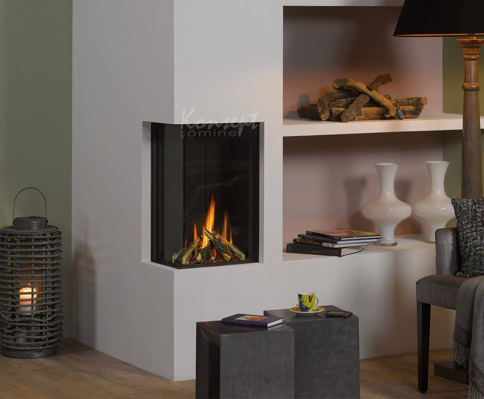 Natural gas U Type fireplace 04