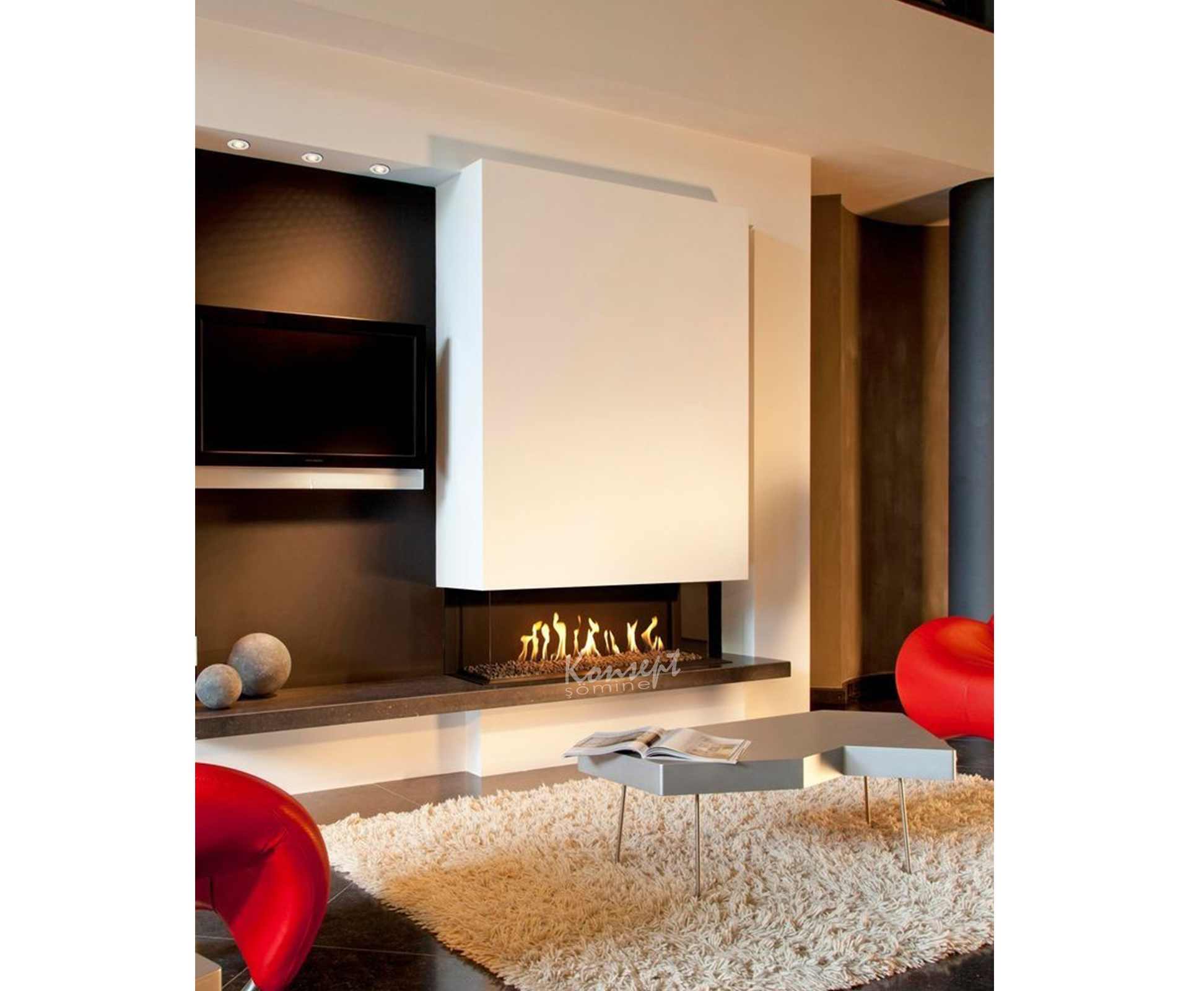 Natural gas U Type fireplace 03