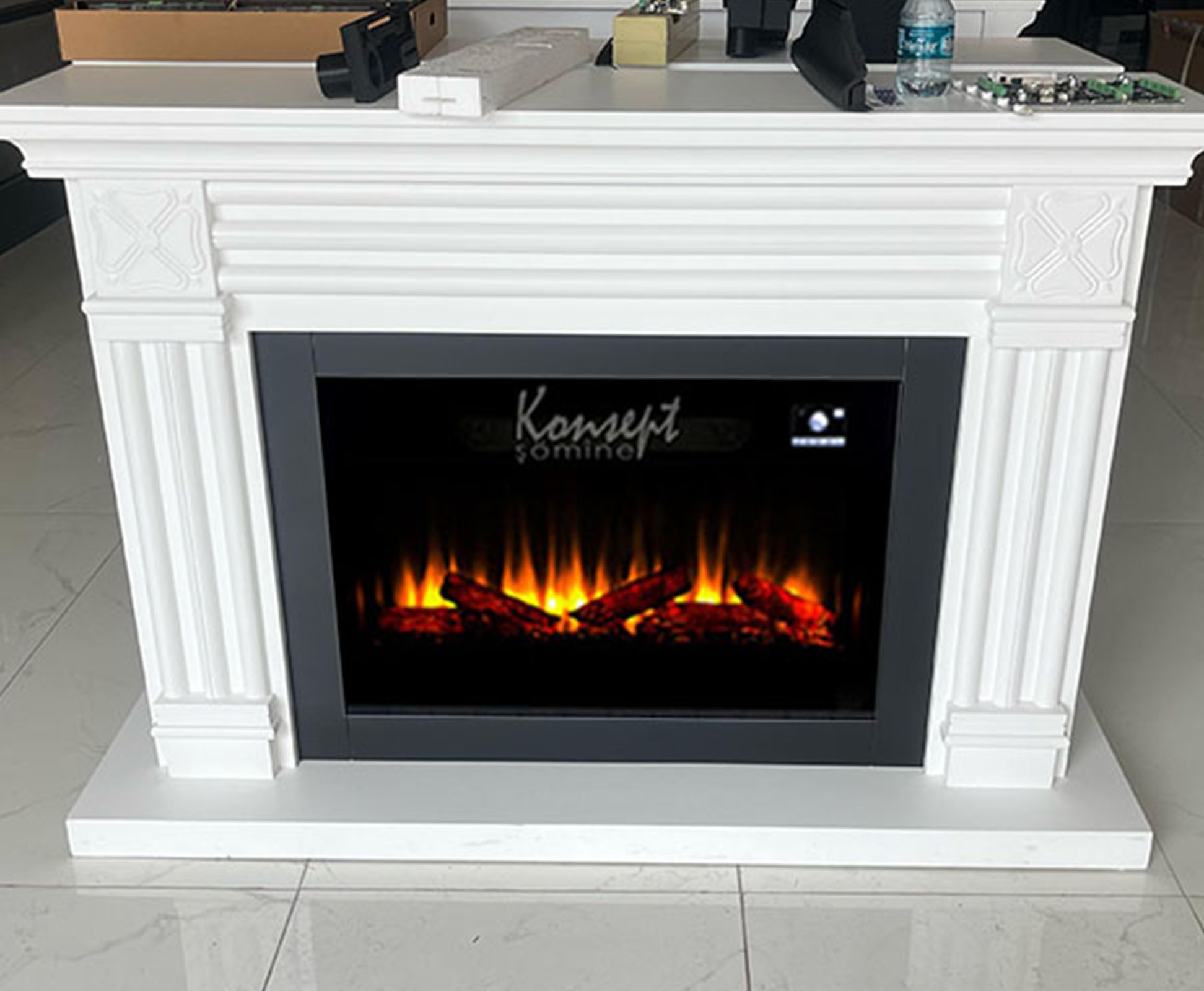 Plasma electric fireplace 42