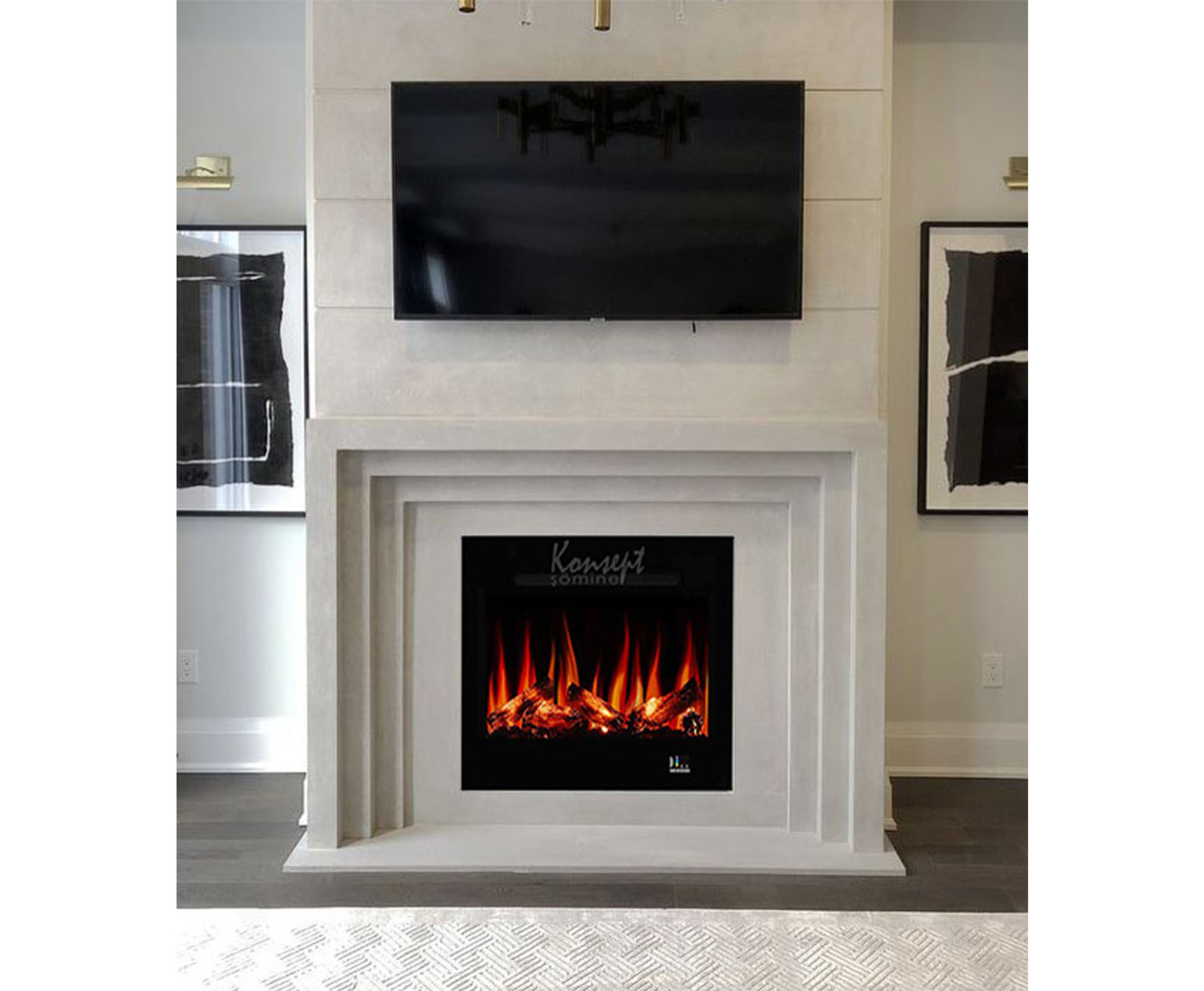 Plasma electric fireplace 56