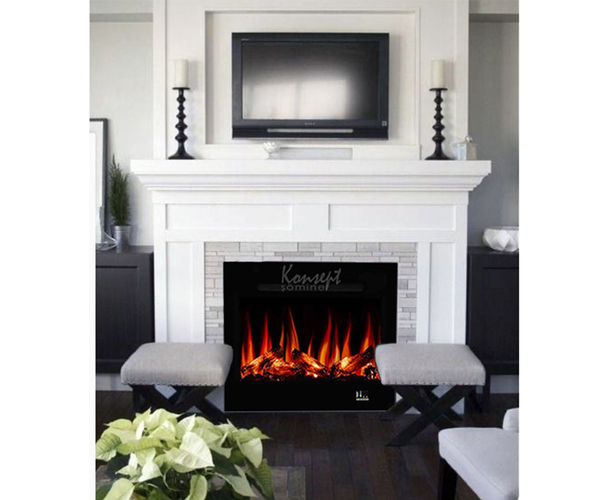 Plasma electric fireplace 58