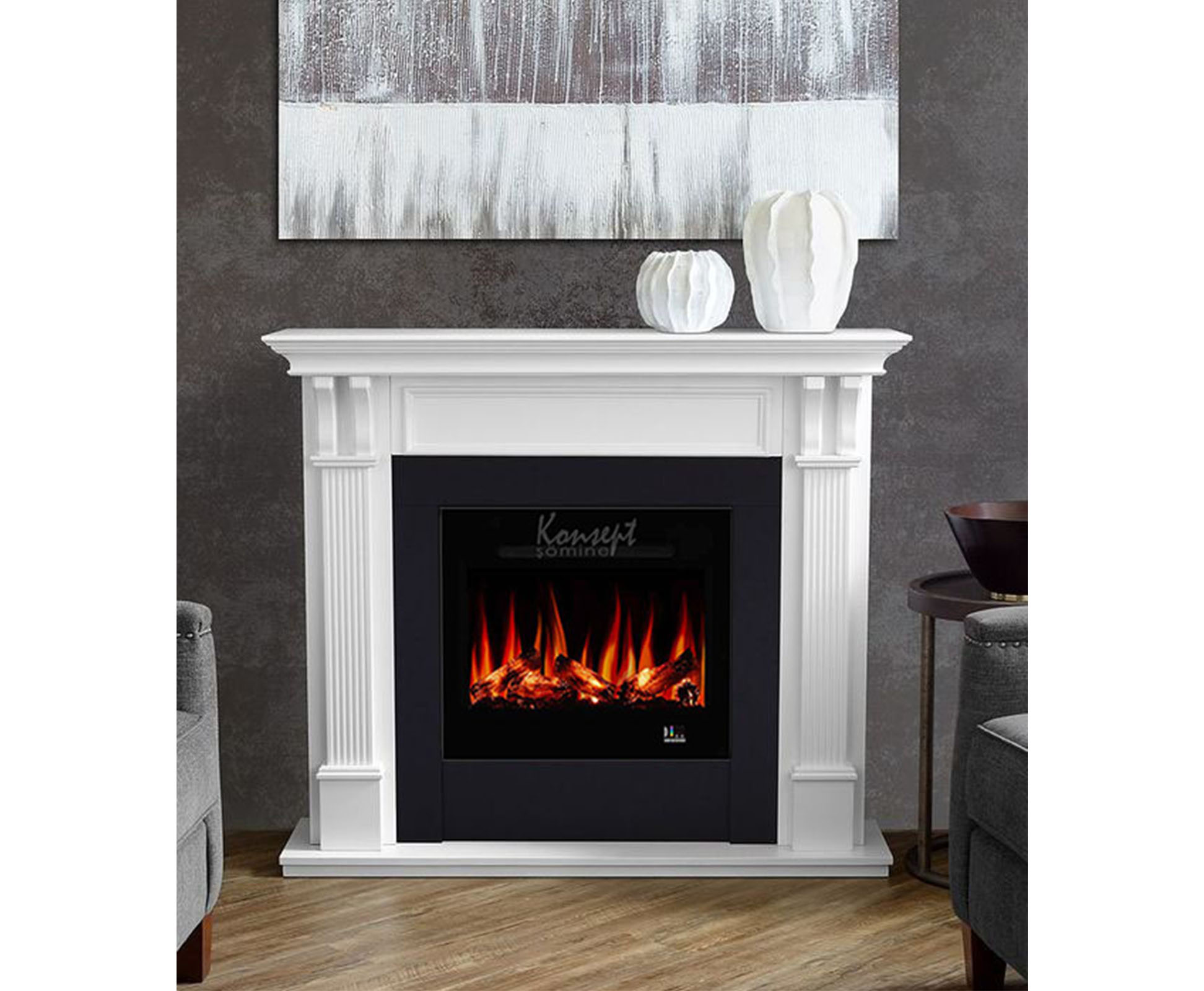 Plasma electric fireplace 65