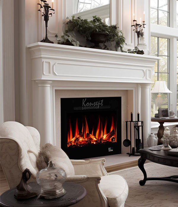 Plasma electric fireplace 80