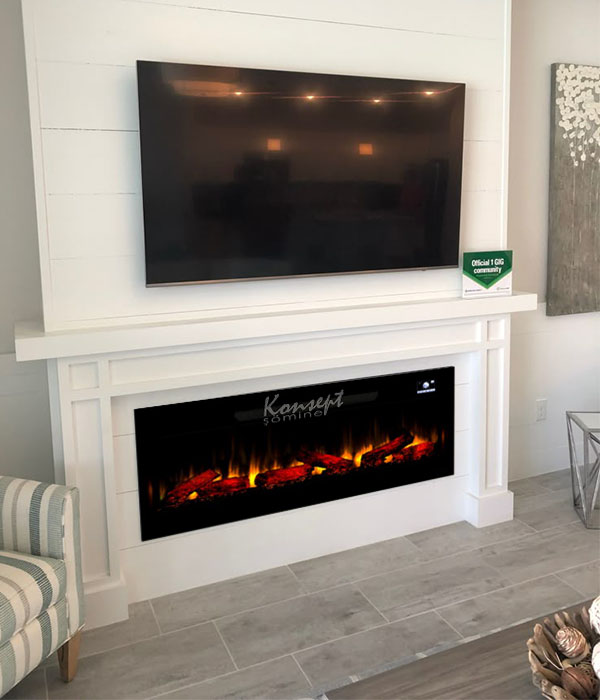 Plasma electric fireplace 95