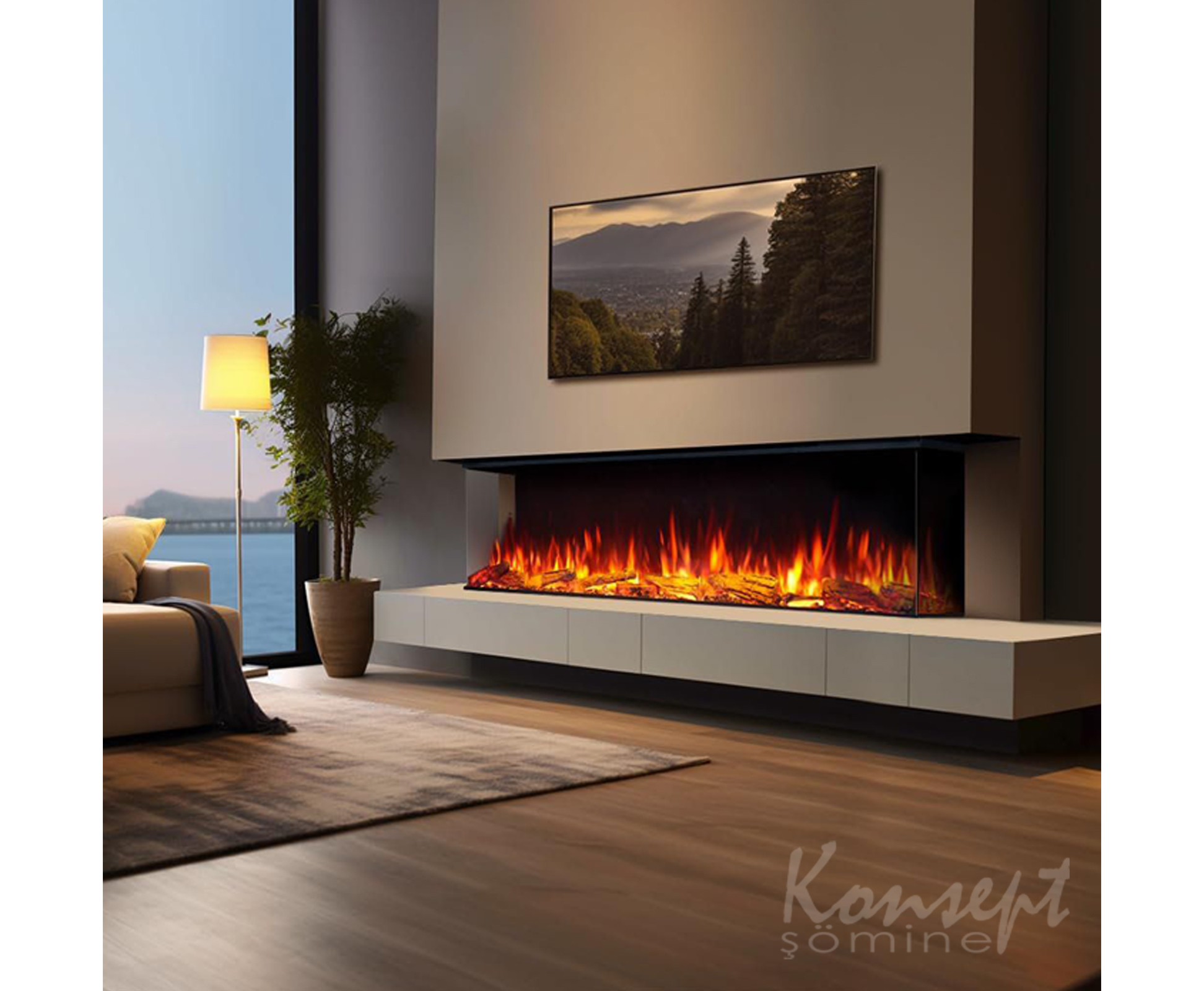 U Tipi Elektrikli Şömine 15